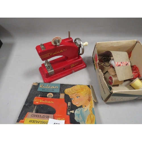 468 - A VINTAGE BOXED VULCAN MINOR CHILDS SEWING MACHINE IN ORIGINAL BOX