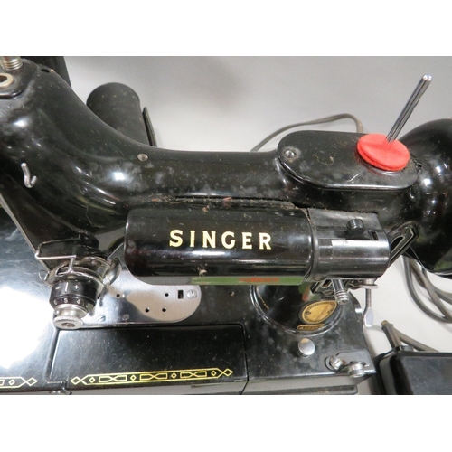 298 - A CASED SINGER 222K AND ACCESSORIES