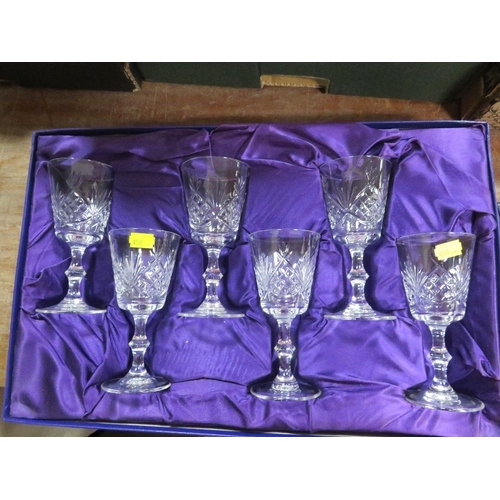 320 - A CASED SET OF SIX  EDINBURGH CRYSTAL WINE GLASS