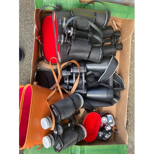 56A - Eight pairs of mini Binoculars to include Practica , Virgin, Kron etc. together with an aomekie mono... 