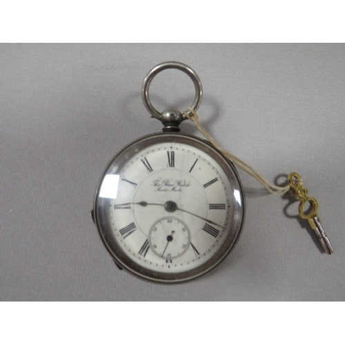 354 - A MENS VICTORIAN SILVER CASED POCKET WATCH