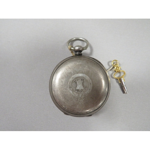 354 - A MENS VICTORIAN SILVER CASED POCKET WATCH