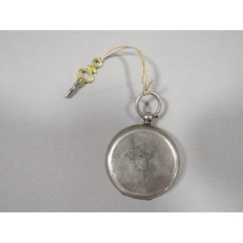 355 - A MENS VICTORIAN SILVER CASED POCKET WATCH