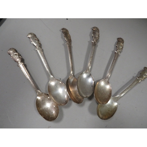 412 - A SET OF SEVEN VINTAGE KELLOGG & CO 1965 OLD COMPANY PLATE NOVELTY TONY THE TIGER CEREAL SPOON