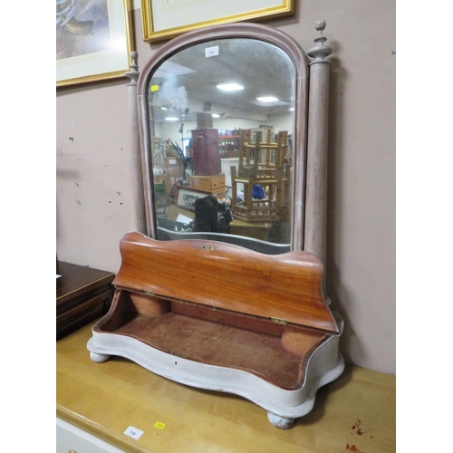 779 - A 19TH CENTURY PAINTED VANITY MIRROR