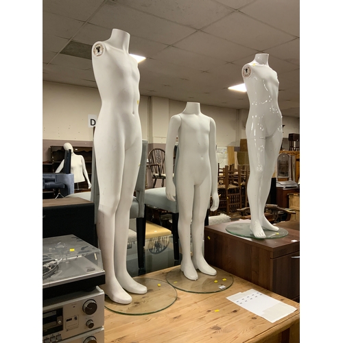 832 - Three mannequin shop display dummies A/F