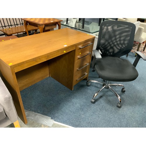 792 - A modern single pedestal desk together with an office armchair