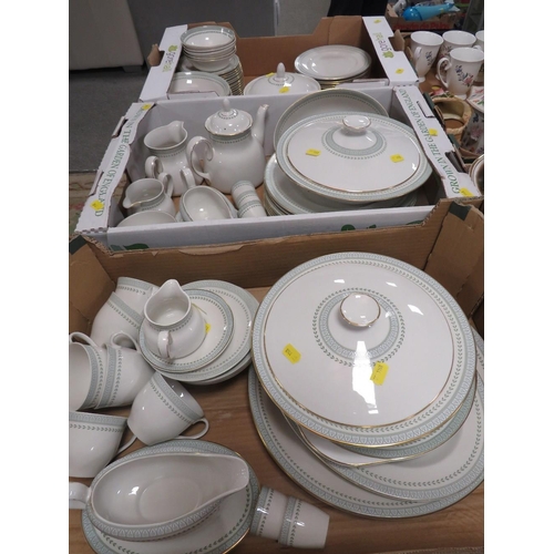 113 - Three trays of royal Doulton Berkshire tea and dinner ware