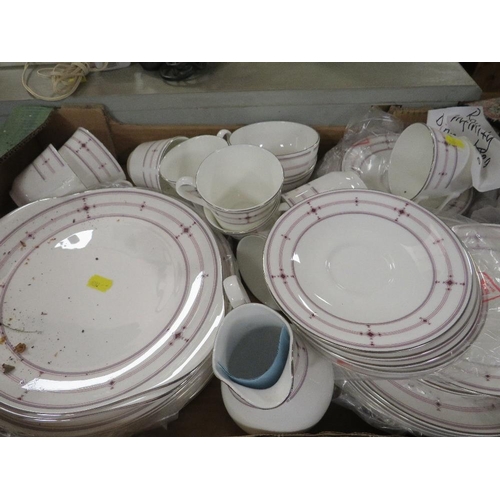 159 - A tray of Royal Doulton Infinity tea and dinner ware