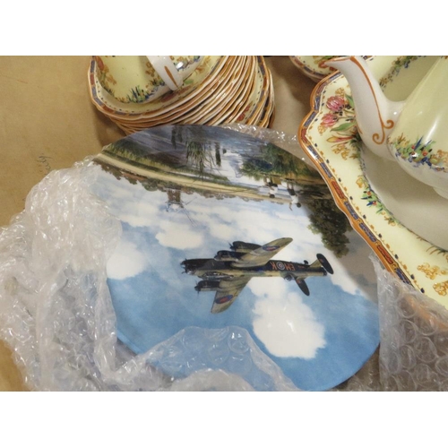 162 - A tray of Crown Ducal tea ware together with a small quantity of collectors plates with certificates