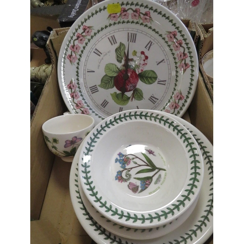 167 - A small tray of Portmeirion together with a tray of Oriental pattern ceramics