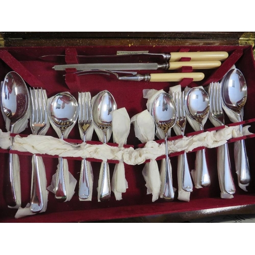 171 - A vintage canteen of cutlery A/F, together with a box of fish knives and forks