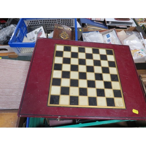 175 - Three trays of assorted chess sets and chess boards both traditional and electronic (all unchecked)