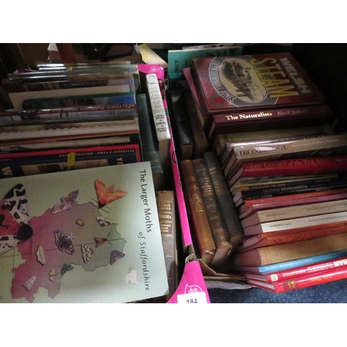 Two trays of vintage books mainly of local history of Shropshire and Staffordshire