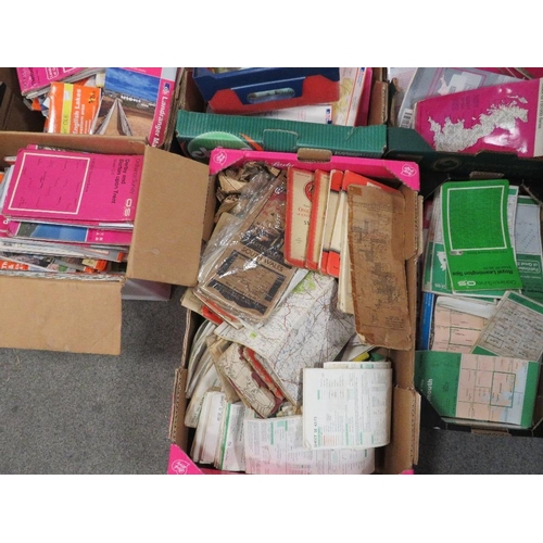 189 - A large quantity of mainly OS maps in five trays A/F