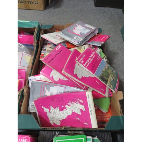 189 - A large quantity of mainly OS maps in five trays A/F