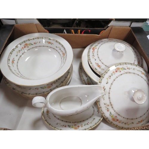 62 - Two trays of Royal Doulton Mosaic Garden tea and dinner ware