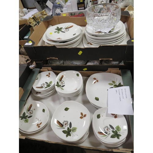 63 - Two trays of Midwinter Riverside dinner ware