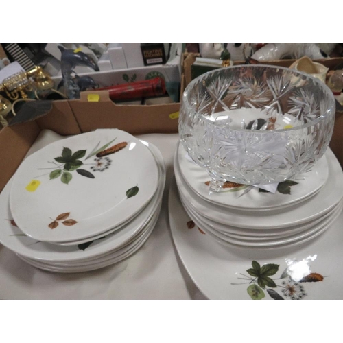 63 - Two trays of Midwinter Riverside dinner ware