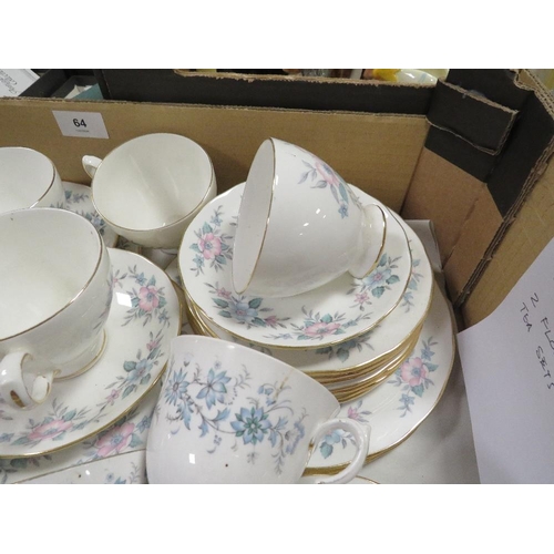 64 - A tray of assorted Colclough tea ware