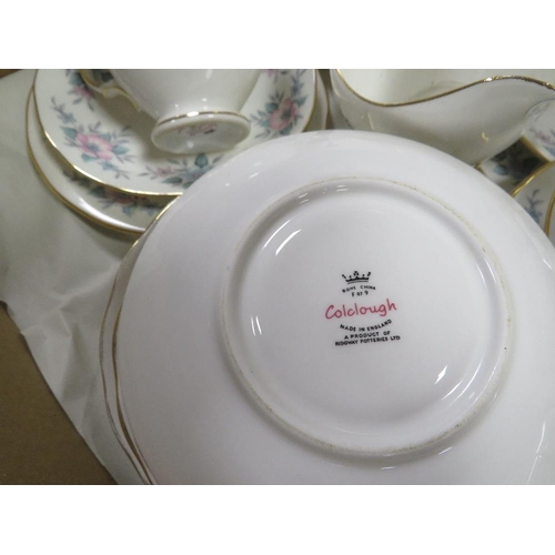 64 - A tray of assorted Colclough tea ware