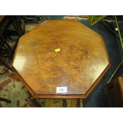 778 - A Victorian walnut trumpet work table