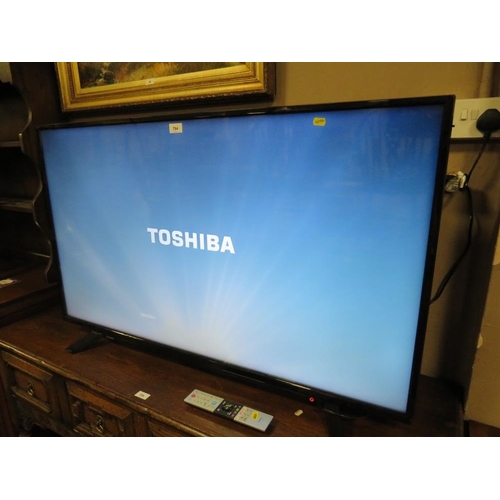 784 - A Toshiba 50 inch flatscreen television with remote