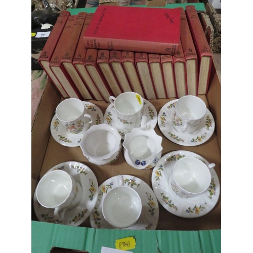 79 - A quantity of Aynsley Country Garden ceramics together with a selection of vintage Enid Blyton books