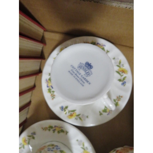 79 - A quantity of Aynsley Country Garden ceramics together with a selection of vintage Enid Blyton books