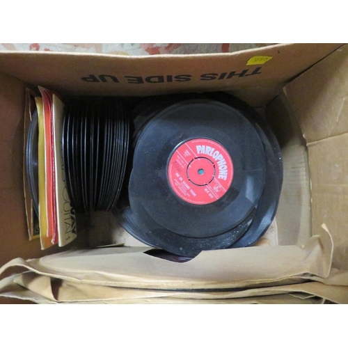 90 - Two trays of LP records together with a box of 7