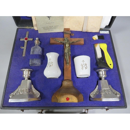 An early 20th century priests last rites / sacraments prayer set in case