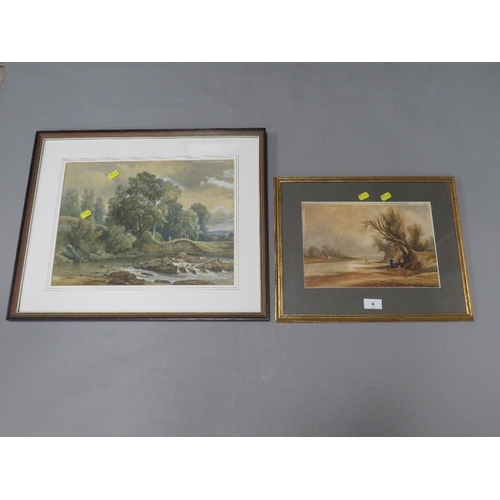 4 - R. Mackay, landscape scene watercolour, signed and dated 1858 lower left, framed and glazed 56cm x 4... 