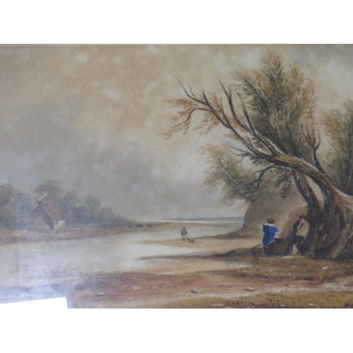 4 - R. Mackay, landscape scene watercolour, signed and dated 1858 lower left, framed and glazed 56cm x 4... 