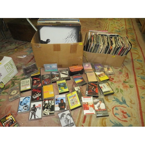 82 - A collection of assorted LP records and 7