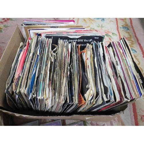 82 - A collection of assorted LP records and 7