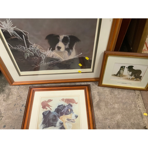 2 - Four assorted dog prints to include a signed John Silver example