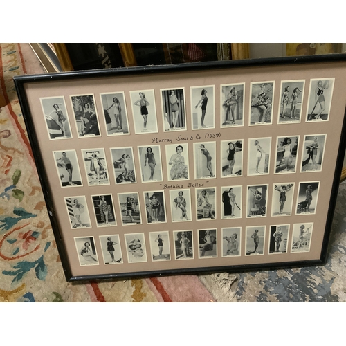 12 - A quantity of assorted pictures and prints to include glamour bathing belle cards, watercolors, east... 