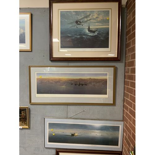 23 - A collection of eight assorted framed and signed Gerald Coulson aviation prints