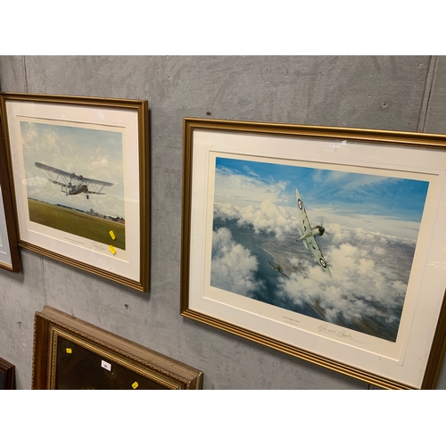 23 - A collection of eight assorted framed and signed Gerald Coulson aviation prints