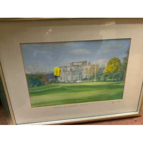 33 - A small quantity of assorted pictures and prints to include Brocton Hall Golf Club examples