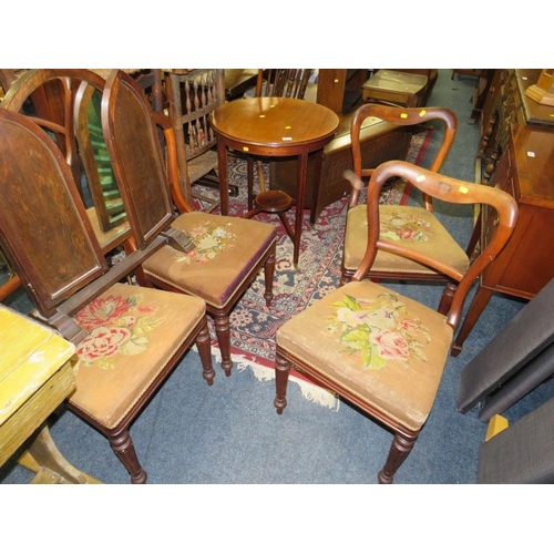 767 - A set of 4 19th century mahogany crown back dining chairs