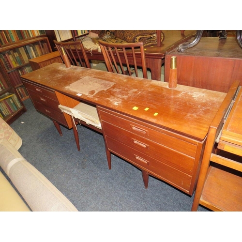 770 - A mid-century teak dressing table with stool A/F