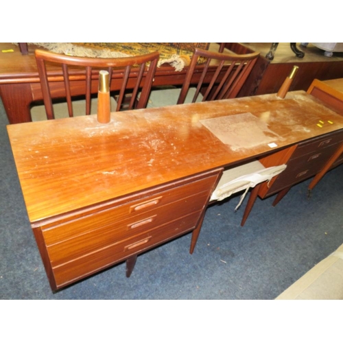 770 - A mid-century teak dressing table with stool A/F