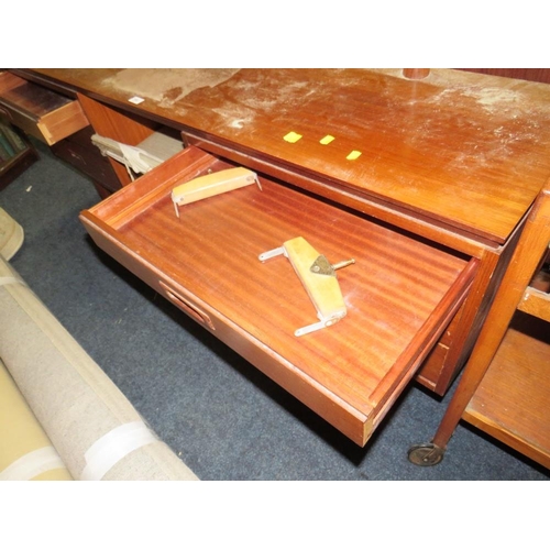 770 - A mid-century teak dressing table with stool A/F