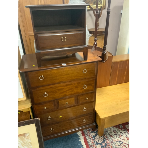 786 - A Stag Minstrel seven drawer chest together with a bedside chest