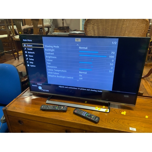 821 - A Panasonic 40 inch colour television - House Clearance with remotes