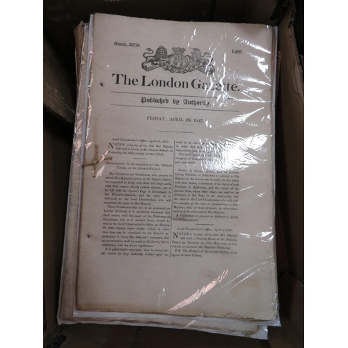 120 - London Gazettes 1840'S & 50'S - A large quantity some earlier 1817, much Military and Naval detail