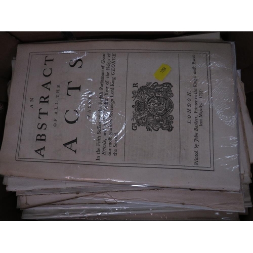 122 - Acts of Parliament 18th & 19th century - A large quantity of Acts mostly 18th century in 3 boxes