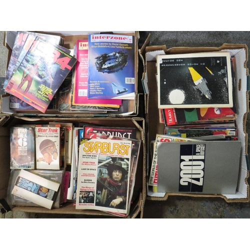 124 - Three trays of fantasy/ science fiction books and magazines