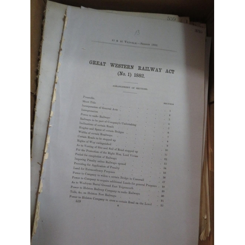 125 - A QUANTITY  OF RAILWAYANA 19TH CENTURY, GOVERNMENT PAPERS RELATING TO THE GREAT WESTERN , MIDLANDS A... 